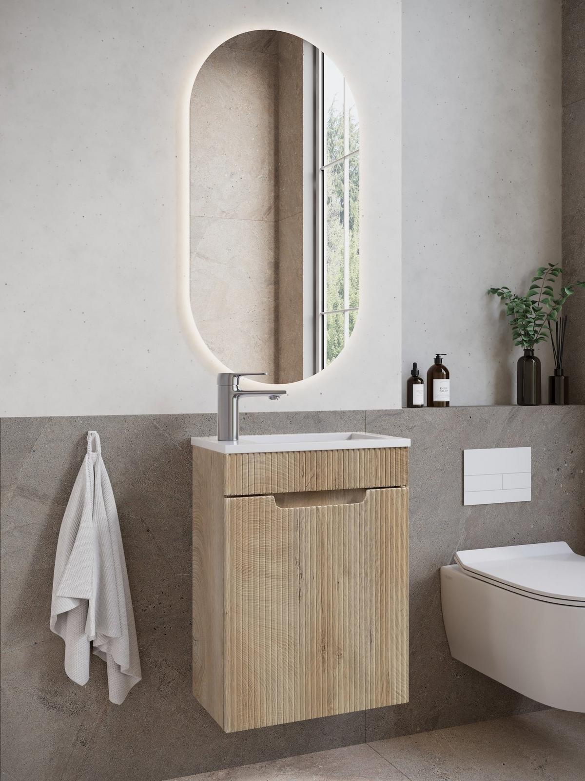 GÄSTE-WC-MÖBELSET Thermis 2 Teile Eiche Hell- 40 x 22 x 53 cm - Eiche Wotan/Sonoma Eiche, Holz (40/53/22cm) - Badplaats