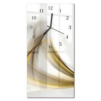 WANDUHR aus Glas 30x60 cm - Muster - Beige, Glas (30/60/0.4cm) - TULUP