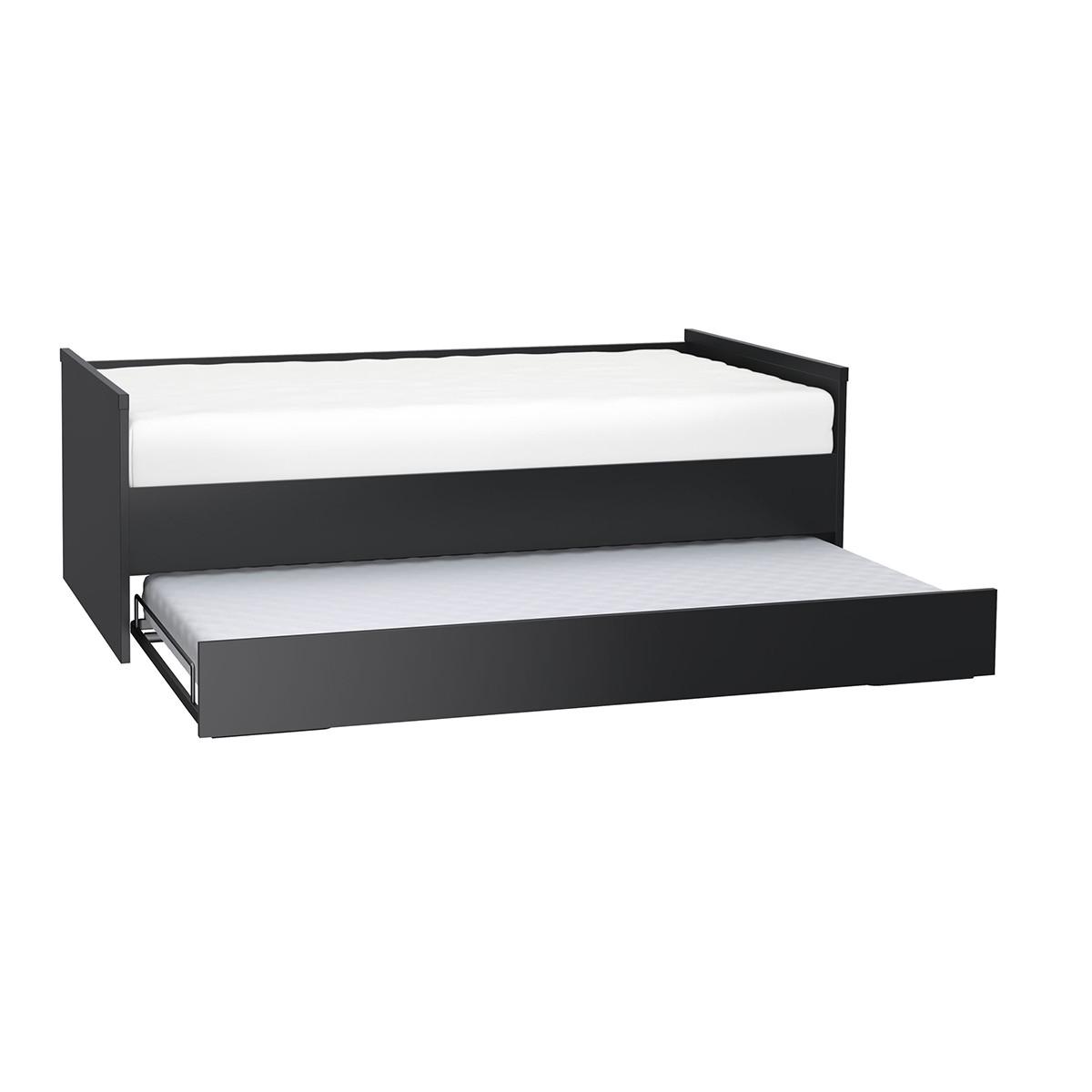 BETT 90/200 Schwarz - Schwarz, Holzwerkstoff (90/200cm) - Petits-meubles