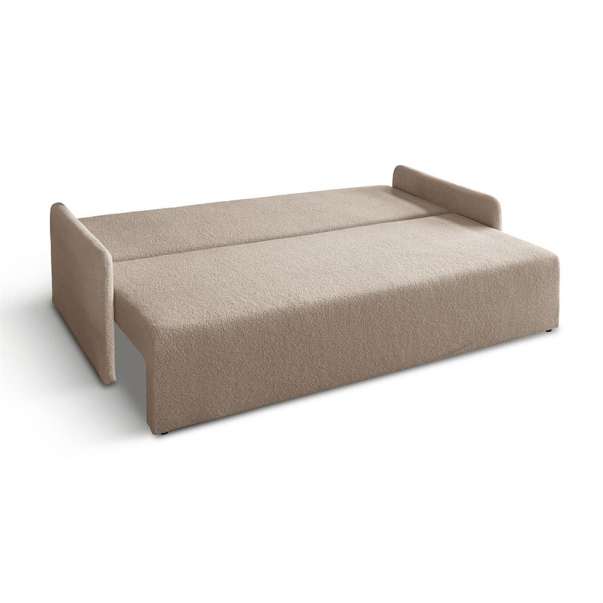 SCHLAFSOFA CUDDLE mit Schlaffunktion und Bettkasten, Quelle 05 - Beige, Textil (207/90/90cm) - Lookway