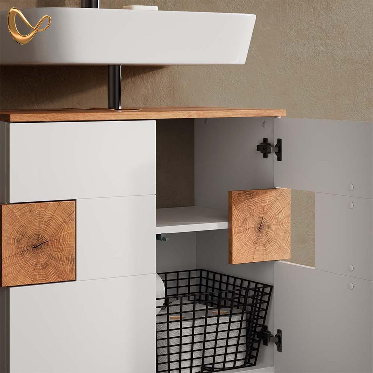 WASCHBECKENUNTERSCHRANK Tanaro Weiß 73.1 x 64 cm - Weiß, Holzwerkstoff (73.1/64/37cm) - Livinity®