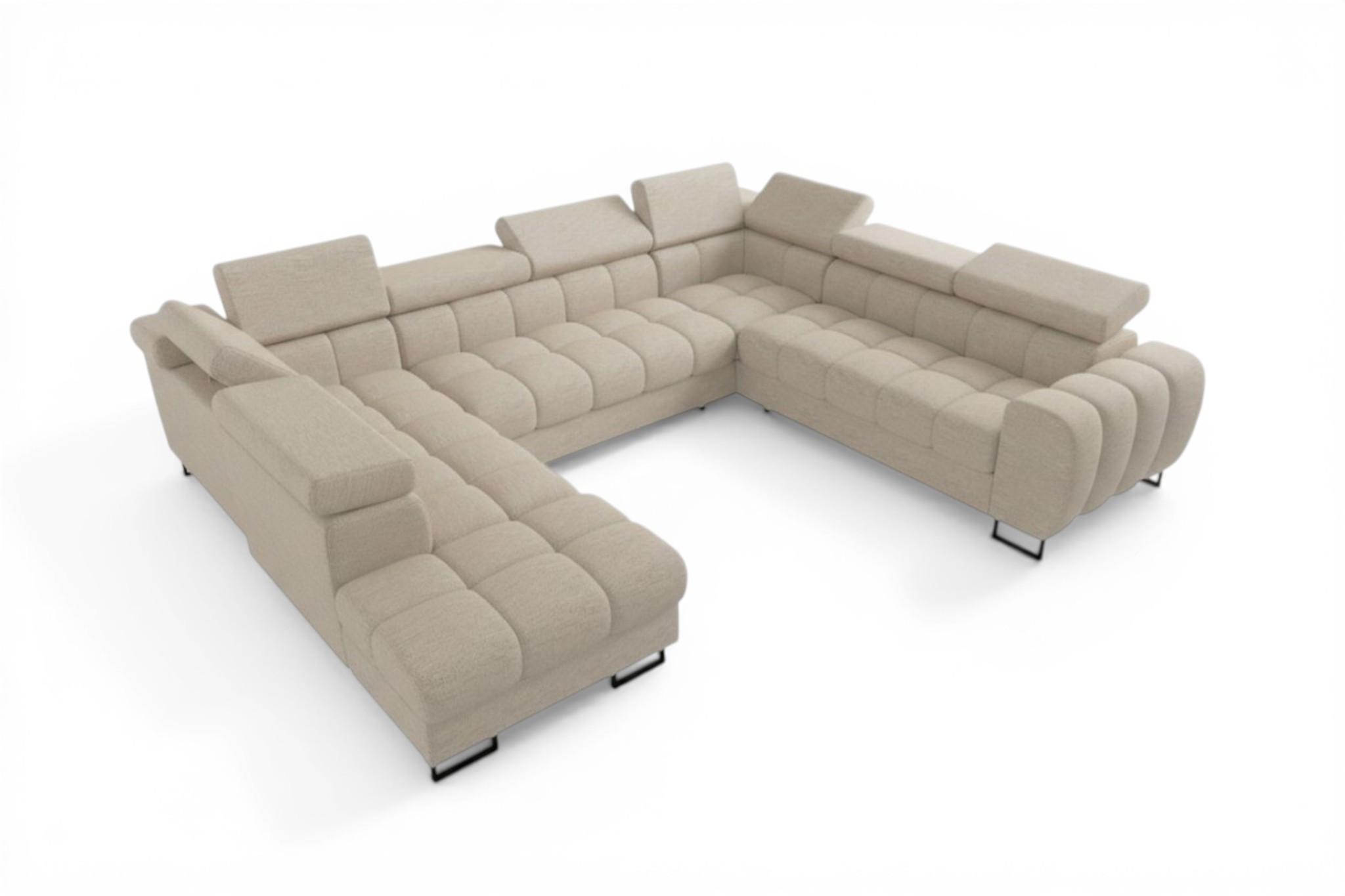 WOHNLANDSCHAFT Bastien Xl - Creme, Holzwerkstoff/Textil (265/95/350cm) - Fun Möbel
