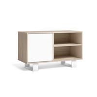 LOWBOARD, Eiche, Weiß, 95/40/57cm - Eichefarben/Weiß, Holzwerkstoff (95/57/40cm) - Skraut Home