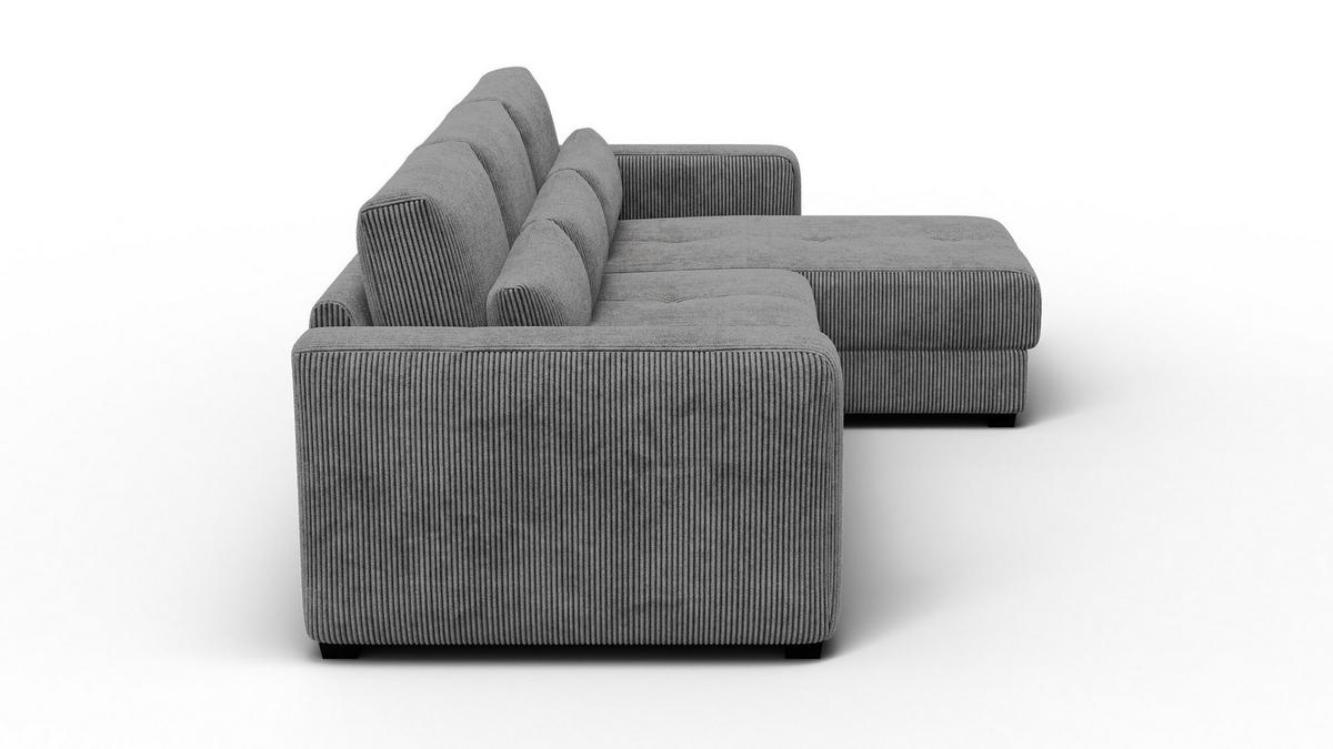 ECKSOFA OLI 4-Sitzer rechts, dunkelgrau - Dunkelgrau, Holz/Textil (295/172cm) - Wozimo