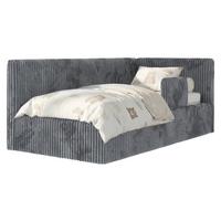 POLSTERBETT TILVO ALTA 90/200 - Grau Cord - Schaumstoffmatratze - Rechts - Grau, Textil (200/90cm) - MKS