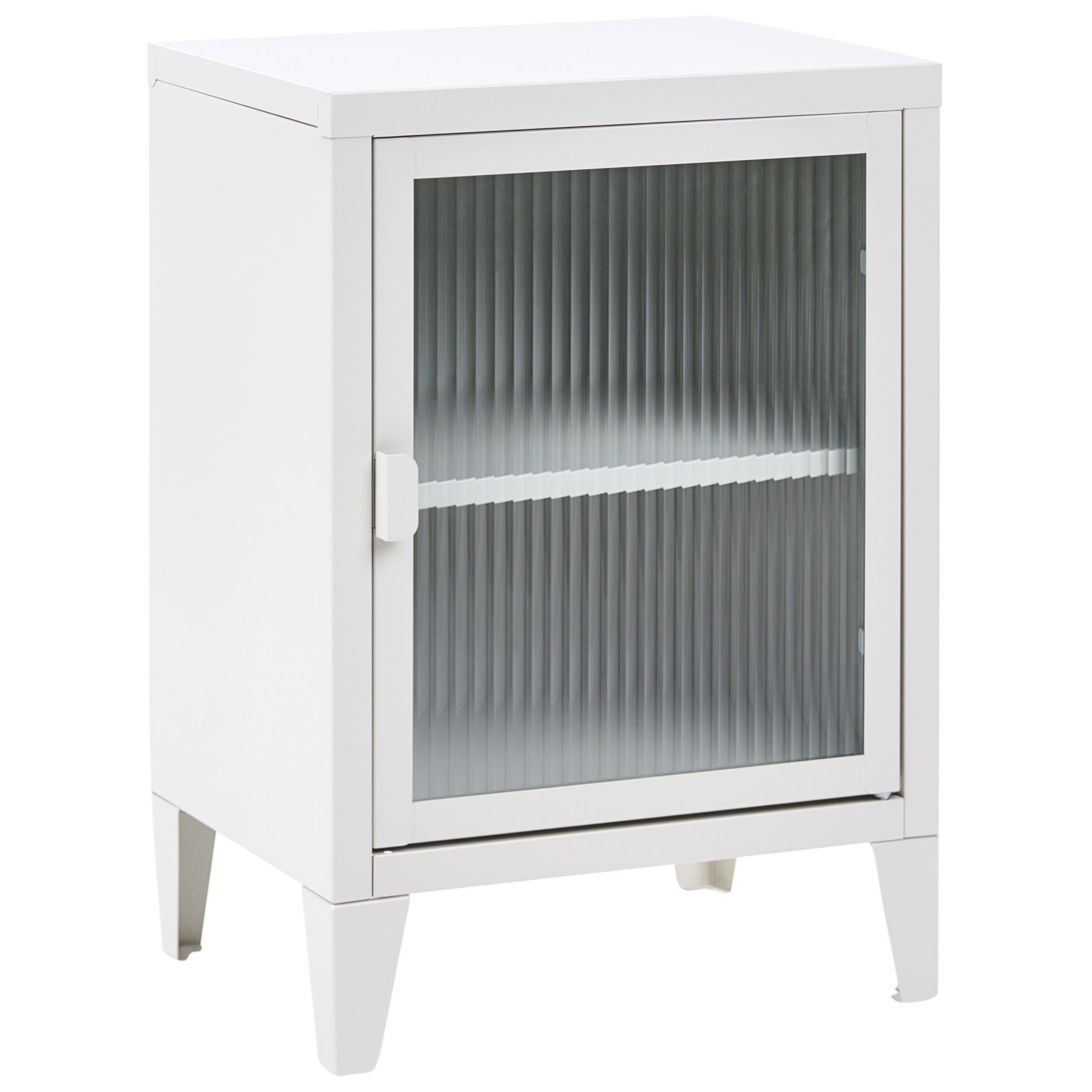 BÜROSCHRANK Metall Hellgrau Oreti - Hellgrau/Grau, Metall (40/57/30cm) - Beliani