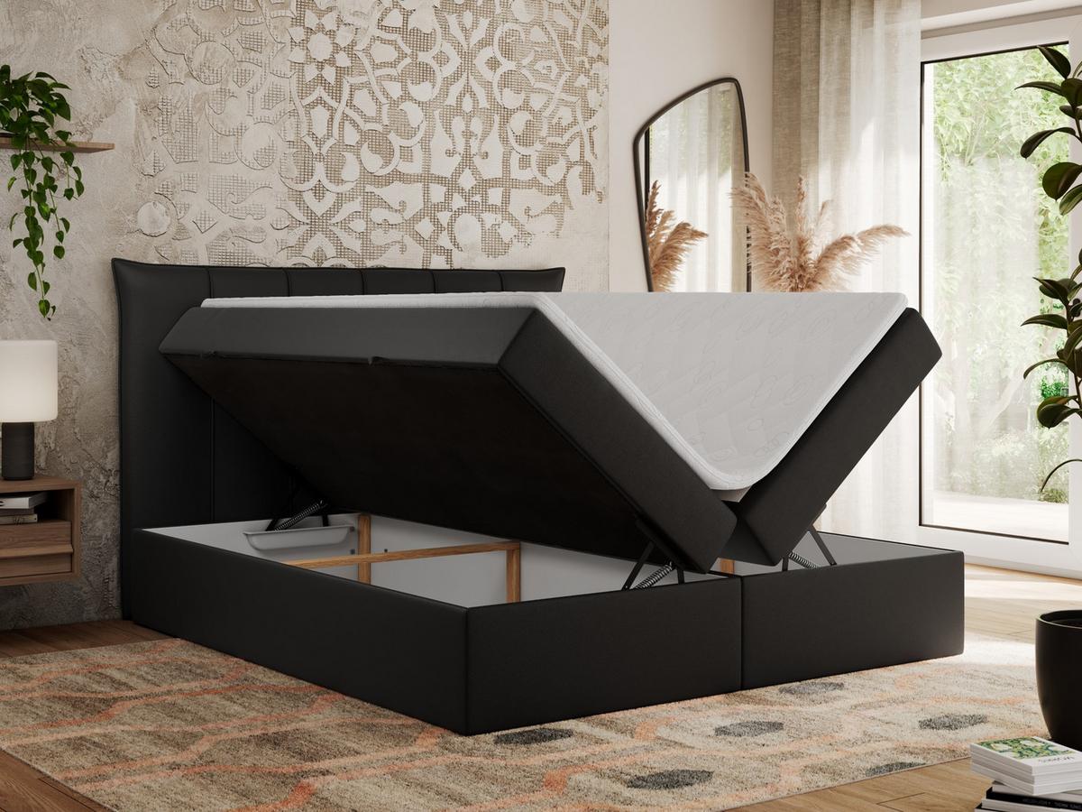 BOXBETT PREMIUM 10 140/200 Schwarz Kunstleder - H4 - Schwarz, Holz/Textil (140/200cm) - MKS