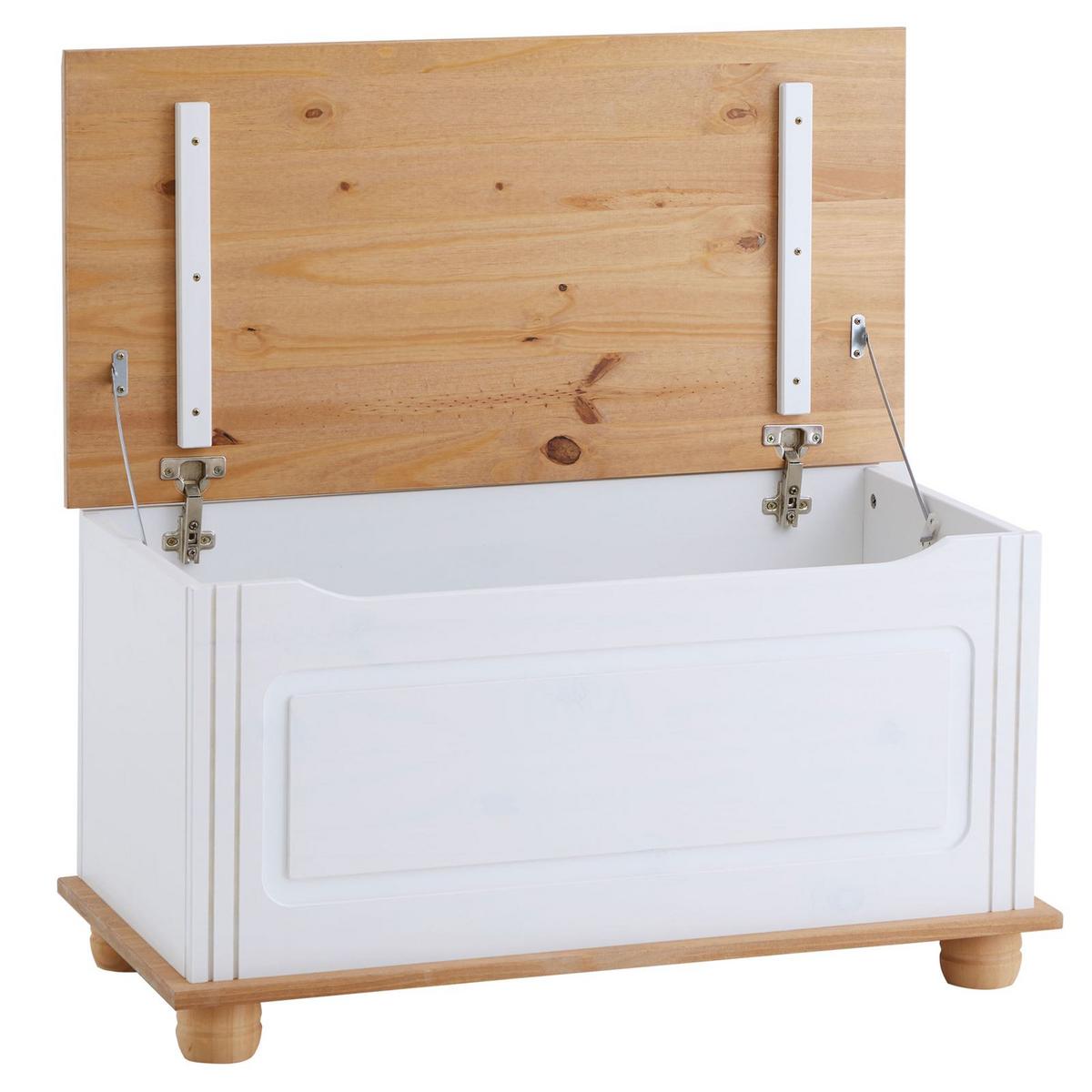 SITZTRUHE BRISTOL weiß/braun - Weiß/Braun, Holz (85/45/43cm) - IDIMEX