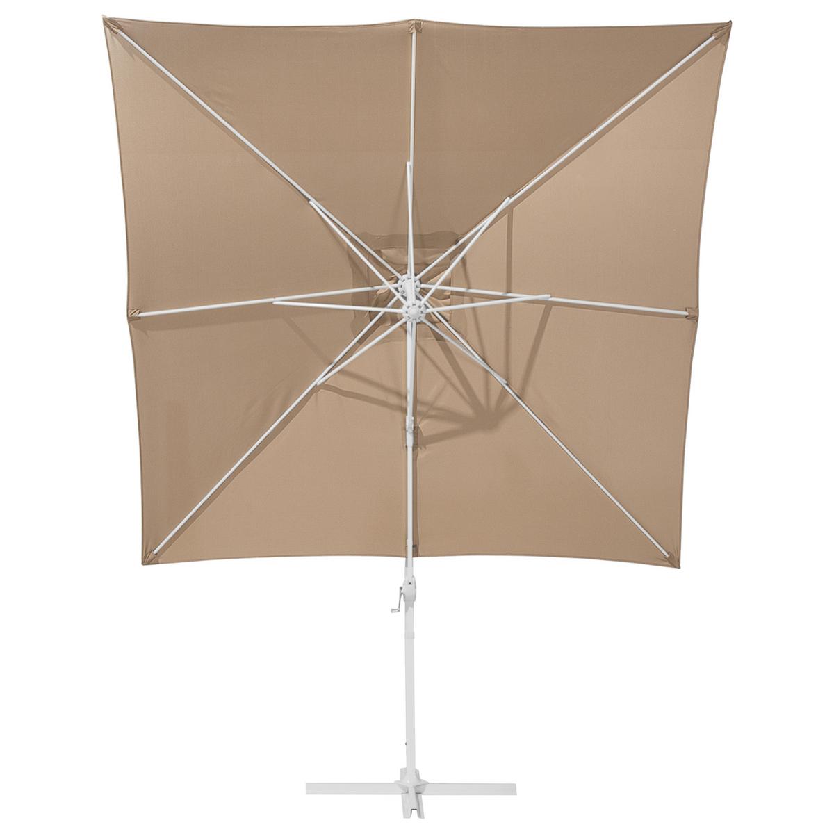 AMPELSCHIRM sandbeige/weiß 250/250/235 cm Monza - Beige/Weiß, Textil (250/250cm) - Beliani