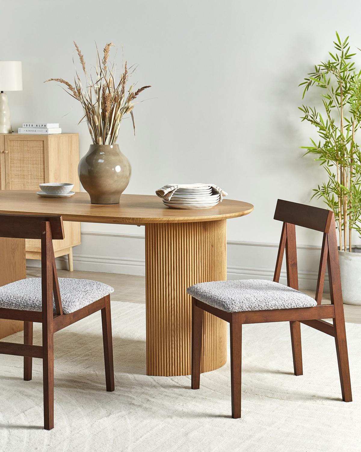 ESSZIMMERSTUHL 2er-Set Braun Isle - Braun/Grau, Holz (45/82/55cm) - Beliani