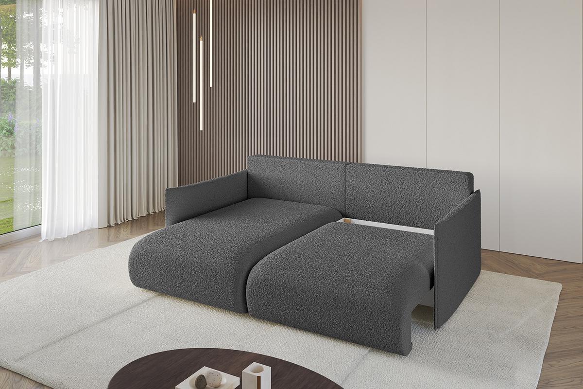 ECKSOFA Ottomane links ONESK-L 216x177x72 Grau Bouclé - Platinfarben/Grau, Holzwerkstoff/Kunststoff (216/177cm) - ALTDECOR