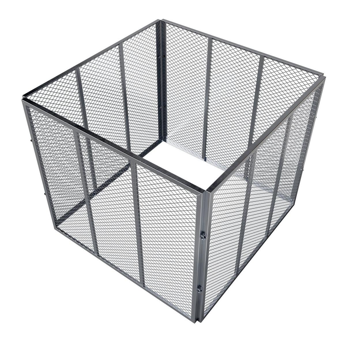 KOMPOSTER Metall silber 450L - Silberfarben, Metall (80/70/80cm) - Juskys