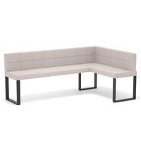 ECKBANK rechts SANA U Webstoff gesteppt, 128/168 cm Beige - Beige, Textil/Metall (128/168cm) - Idohome