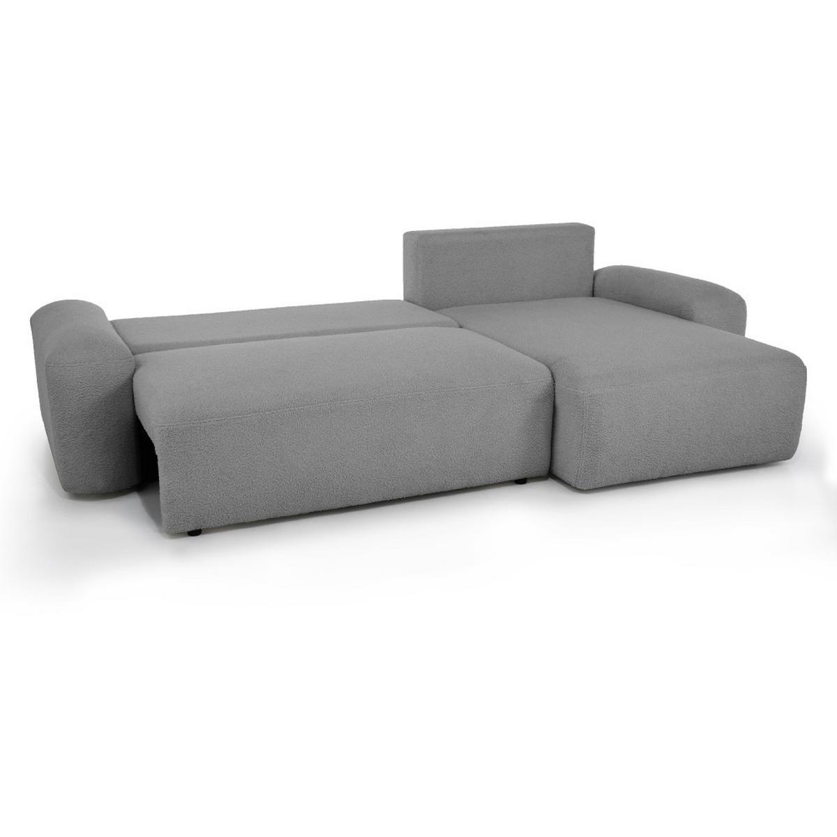 ECKSCHLAFSOFA Noel mit universelle Ottomane, Grau - Dunkelgrau/Schwarz, Textil (280/163cm) - Beautysofa