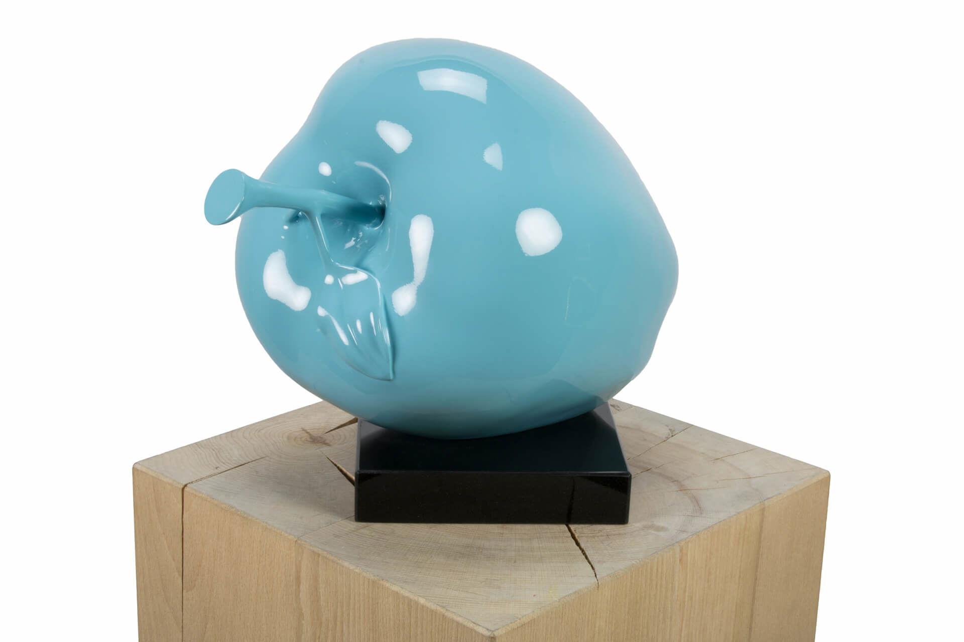 SKULPTUR Blau 32/31 cm - Blau/Schwarz, Stein (3/31/24cm) - KUNSTLOFT
