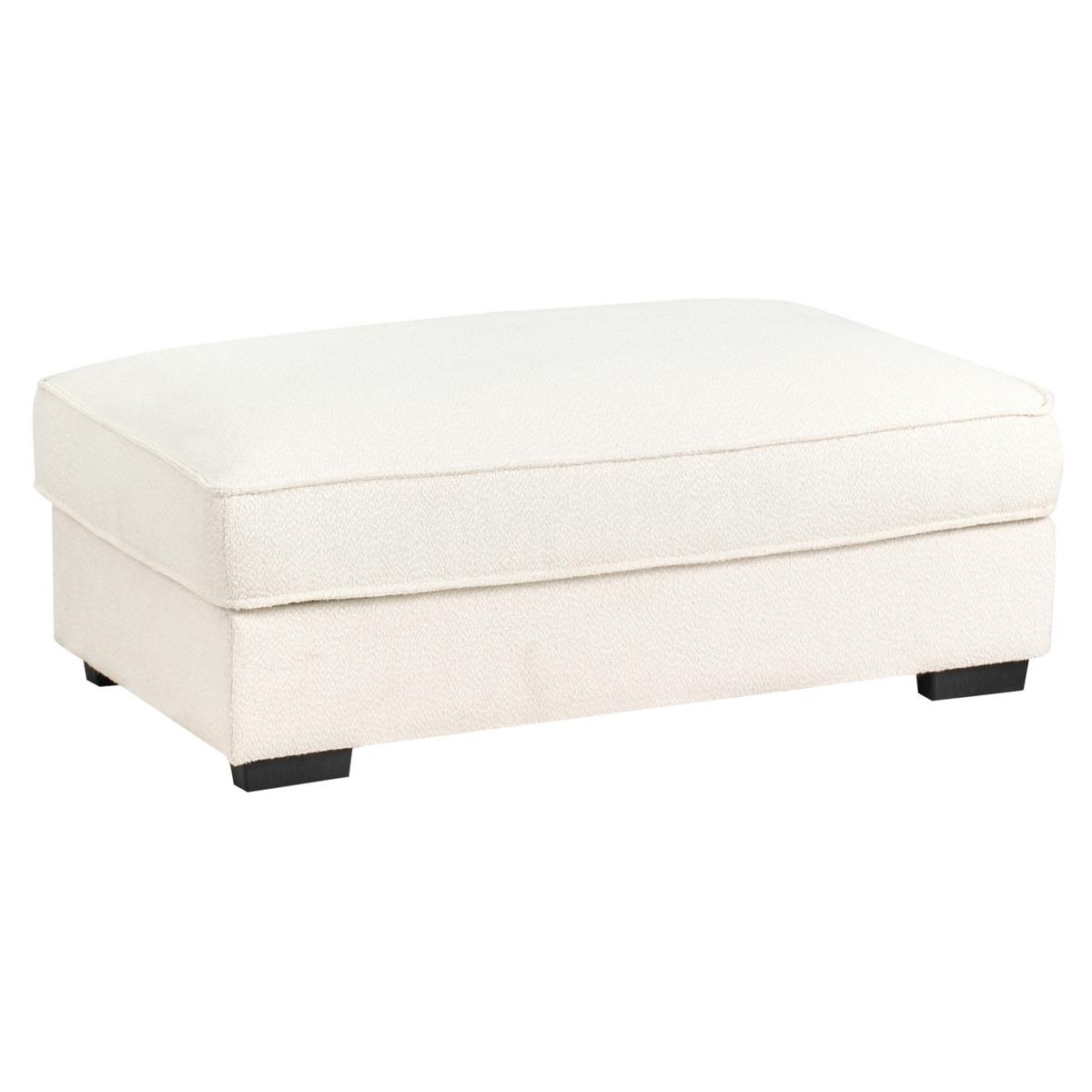 OTTOMANE Bouclé Cremeweiß Renders - Creme, Textil (114/44/70cm) - Beliani