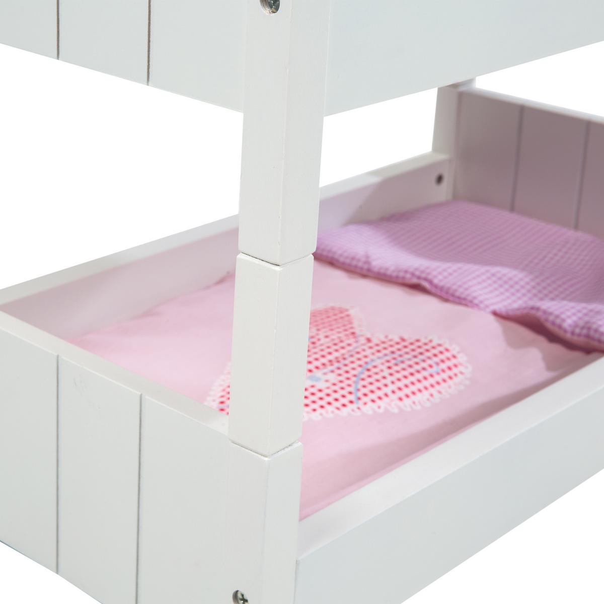 PUPPENETAGENBETT Fienchen - Weiß, Holzwerkstoff (30/45.5/52cm) - Roba