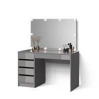 SCHMINKTISCH Imola Grau 120 cm mit LED Beleuchtung - Grau, Holzwerkstoff (120/75/55cm) - Livinity®