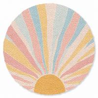 FUSSMATTE Illustration - Sonne - Pastellfarben Sauberlaufmatte 120x120 cm - Hellrosa, Kunststoff (120/0.4cm) - MuchoWow