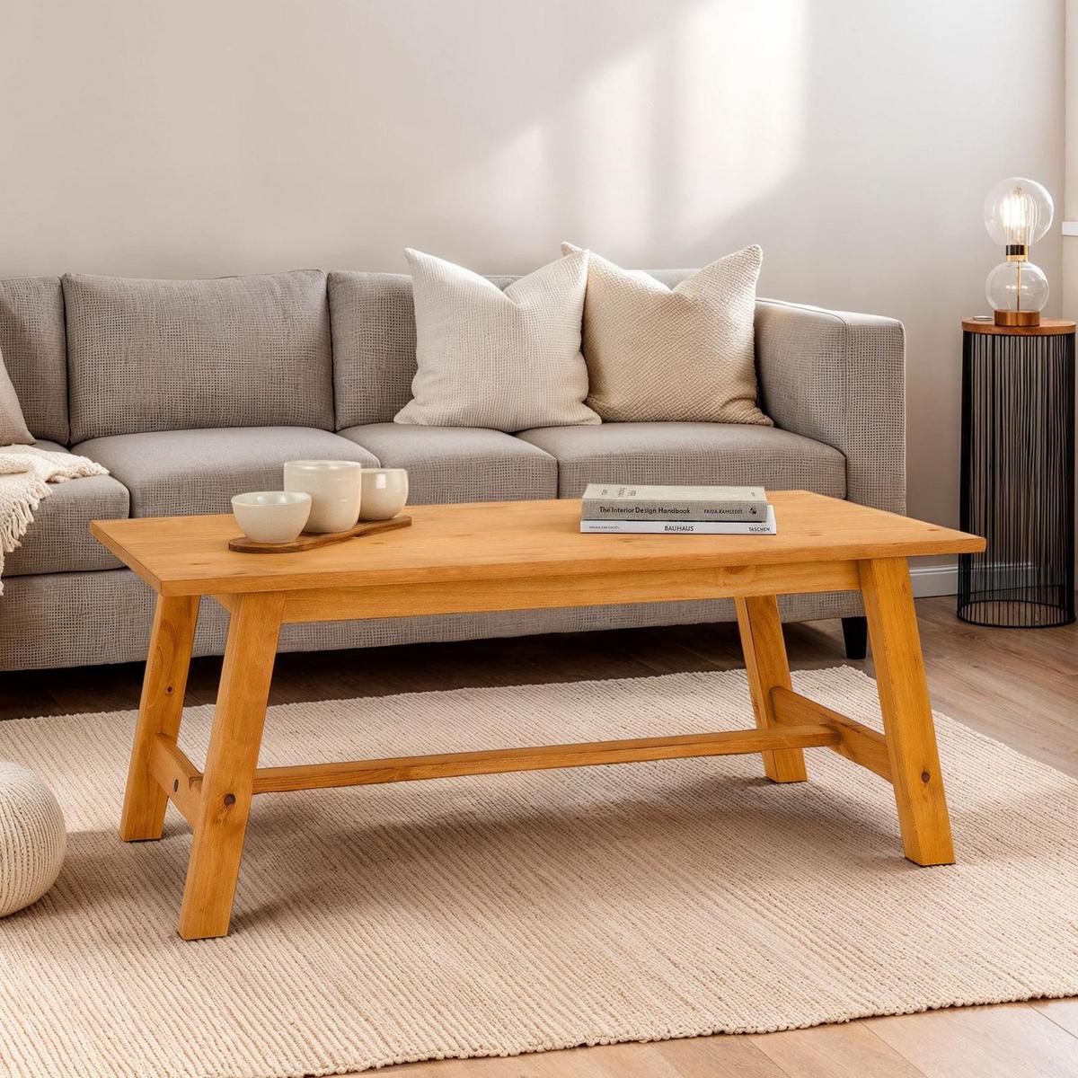 COUCHTISCH LUZERNA - Kieferfarben, Holz (60/110/45cm) - IDIMEX