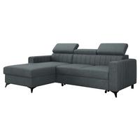 ECKSOFA Milano, Seite: Links LC+2R - Blaugrau/Schwarz, Holz/Textil (236/172cm) - MIRJAN24