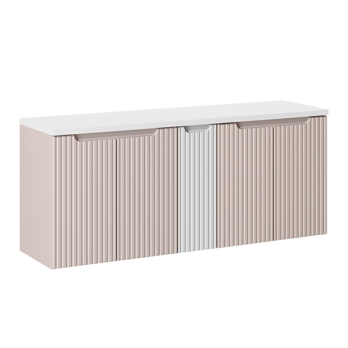 WASCHTISCHUNTERSCHRANK 140cm Riva Kaschmir - Beige, Holzwerkstoff (140/57/40cm) - Petits-meubles