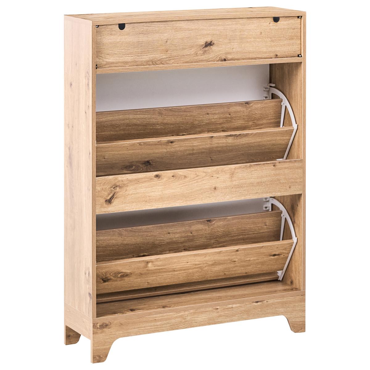 SCHUHSCHRANK Hellbraun Gatton - Hellbraun/Braun, Holzwerkstoff (80/111/24cm) - Beliani