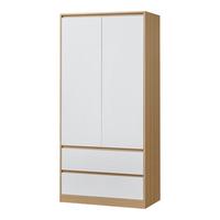 KLEIDERSCHRANK Bastheim - Eichefarben/Weiß, Holzwerkstoff (80/176/52cm) - [en.casa]