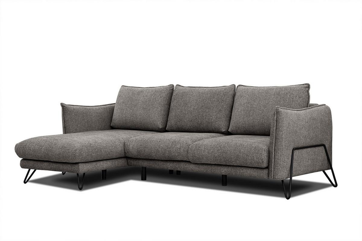 ECKSOFA HOSTEN 4-Sitzer, braun - Schwarz/Braun, Holzwerkstoff/Textil (158/269cm) - Wozimo