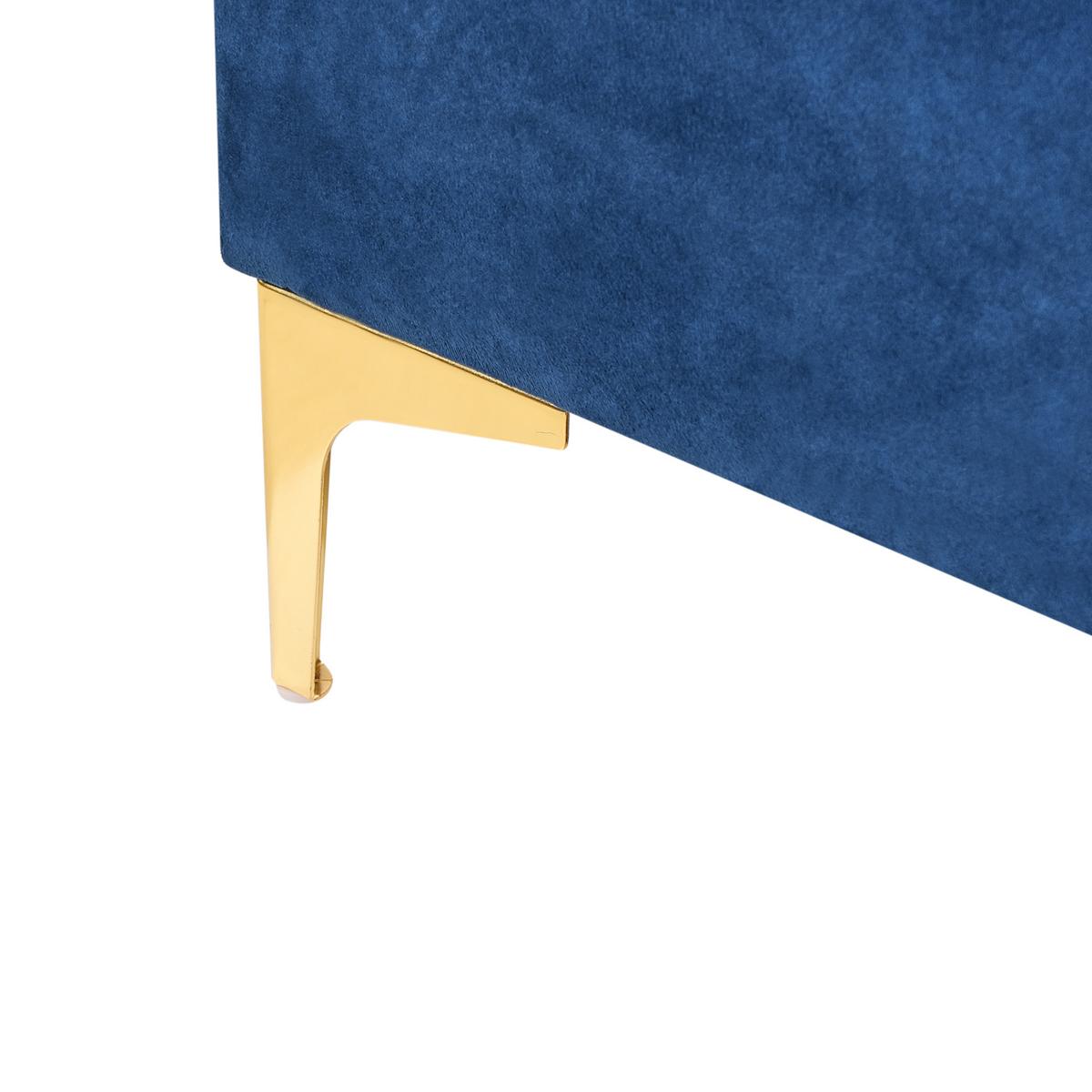 OTTOMANE mit Stauraum Samtstoff Marineblau Aberdeen - Hellblau, Textil (158/39/78cm) - Beliani