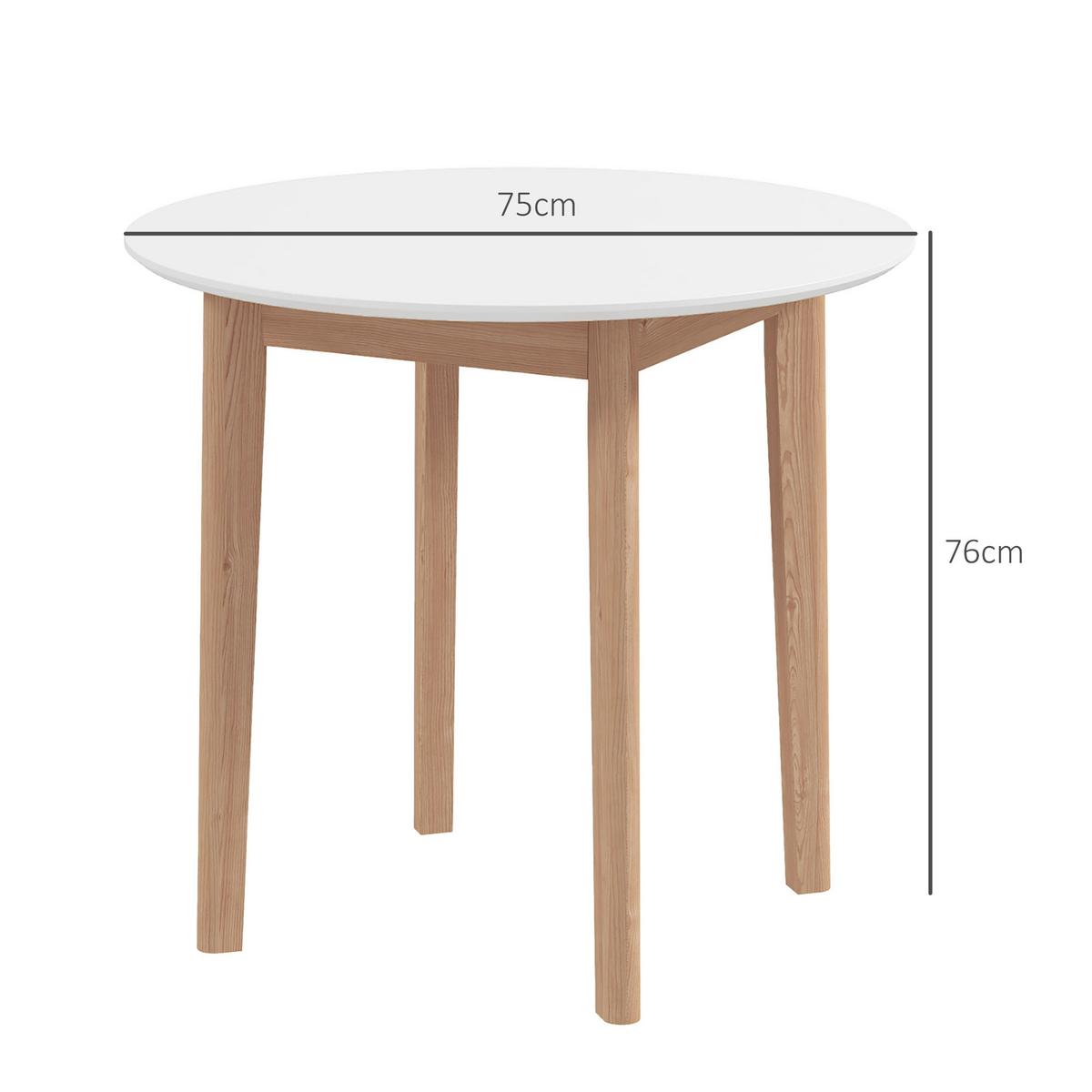 ESSTISCH, Kiefernholz, Weiß - Weiß, Holz (75/75/76cm) - HOMCOM