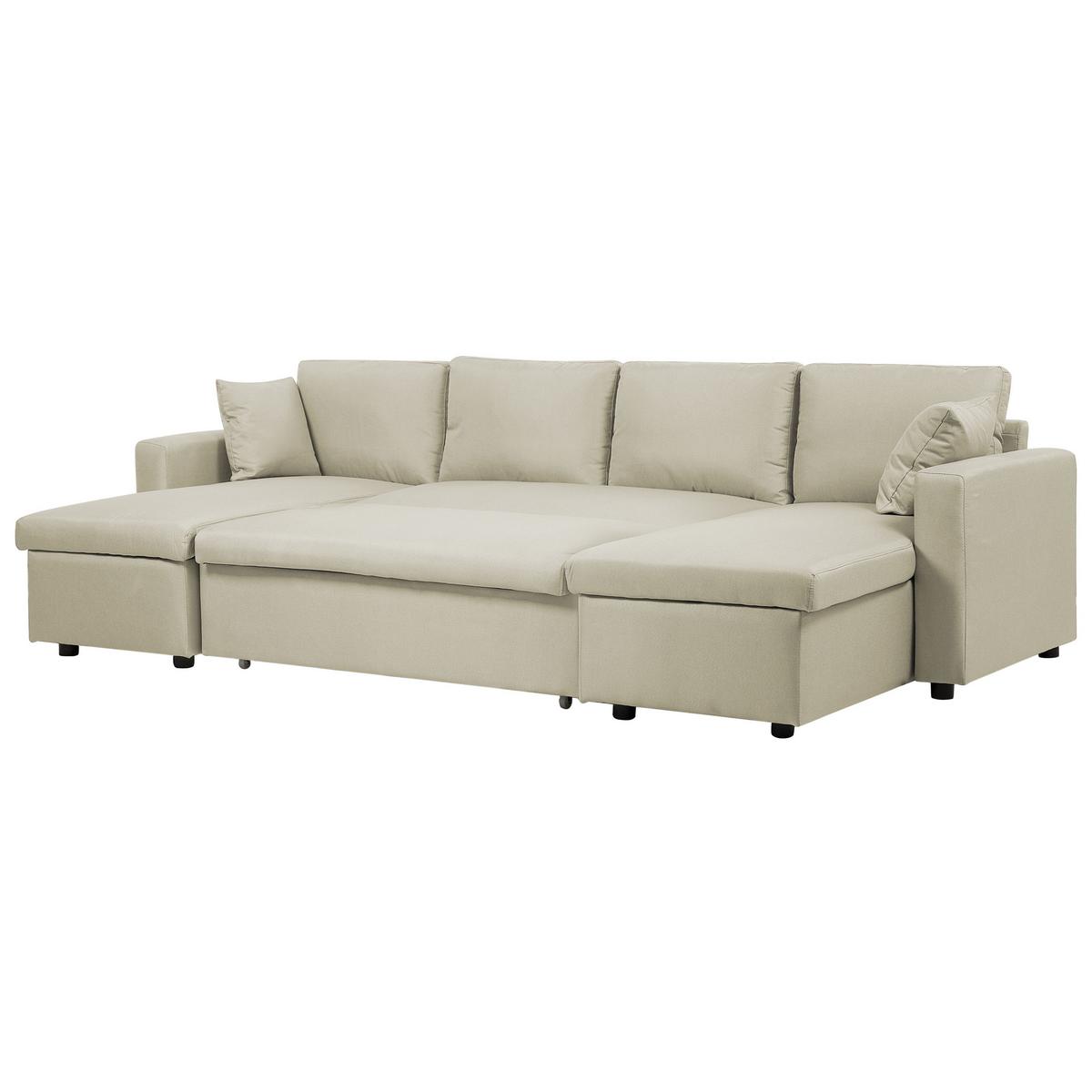 SCHLAFSOFA Polsterbezug Beige Sommen - Beige, Textil (287/86/147cm) - Beliani