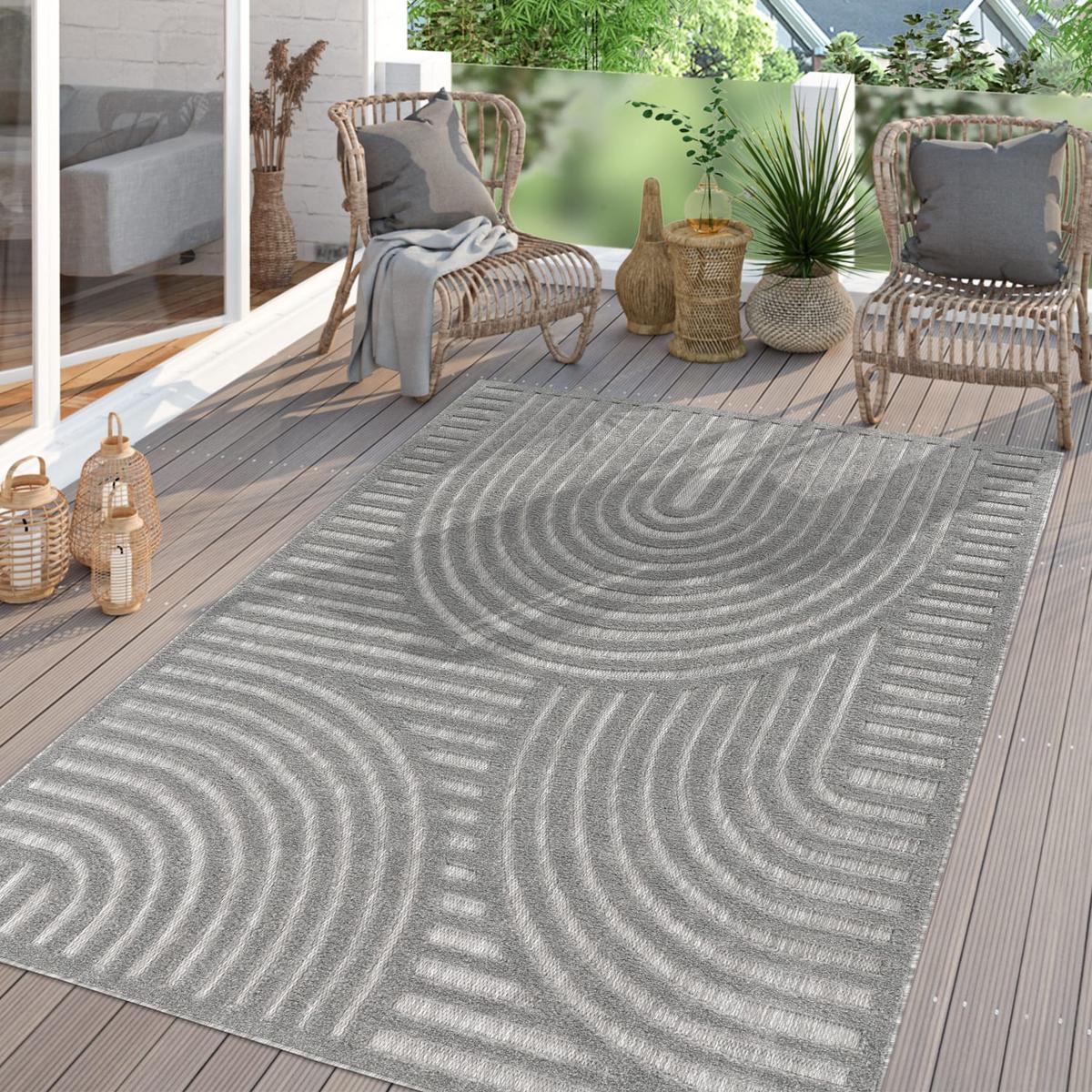 OUTDOORTEPPICH Ethno Grau 60 x 100 cm - Grau, Kunststoff (60/100cm) - TT Home
