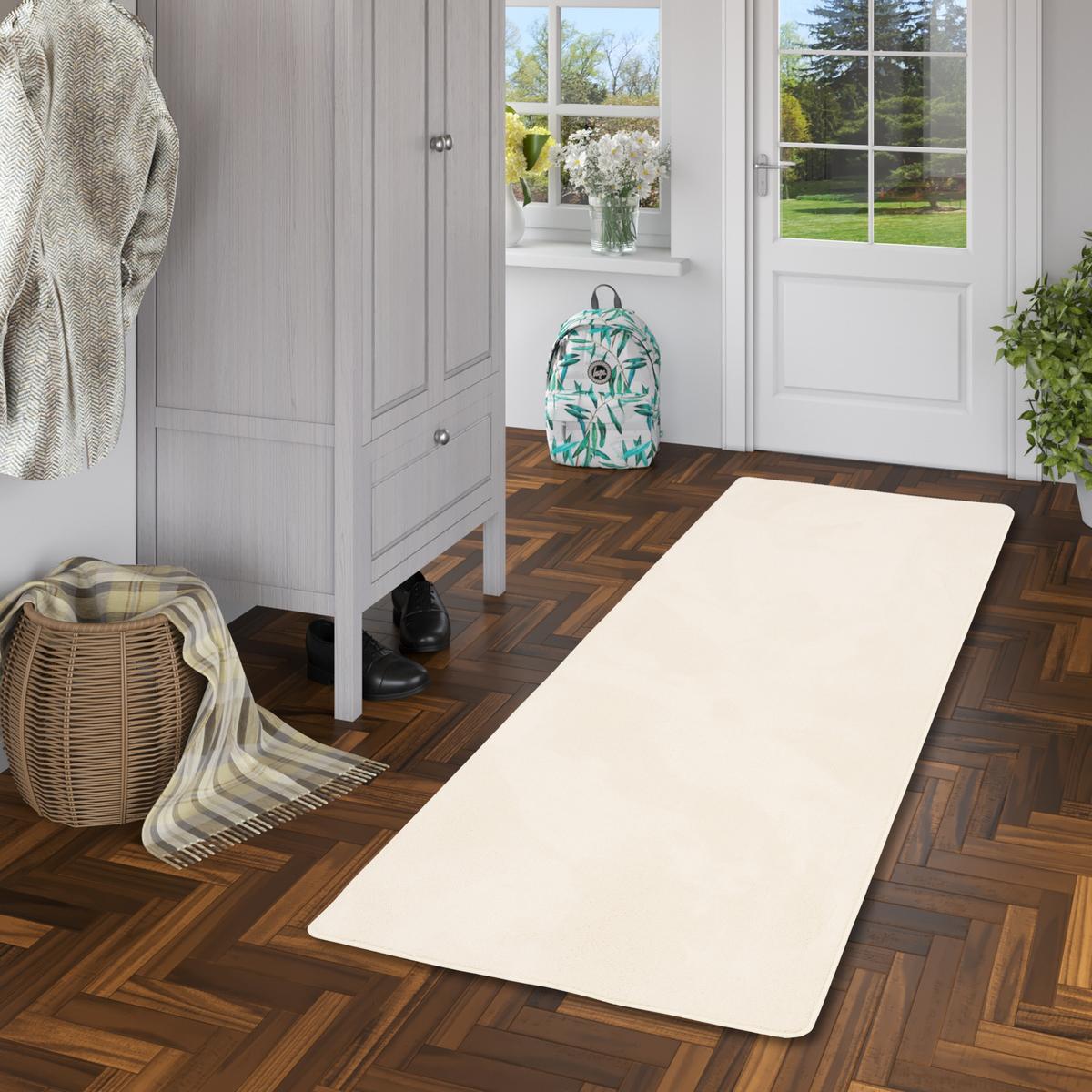 LUXUS SUPER SOFT HOCHFLOR LANGFLOR TEPPICH LÄUFER DELUXE - Creme, Textil (80/240cm) - Snapstyle