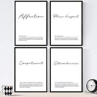 POSTER Set mit 4 Worten auf Französisch A4 Rahmenlos - Klar, Papier (29.7/3cm) - Nacnic
