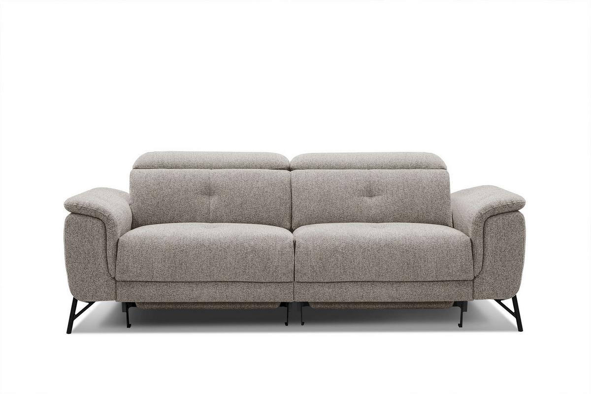 SOFA AVENA 3-Sitzer mit 2 Relaxfunktionen, taupe - Taupe, Holzwerkstoff/Textil (204/80/108cm) - Wozimo