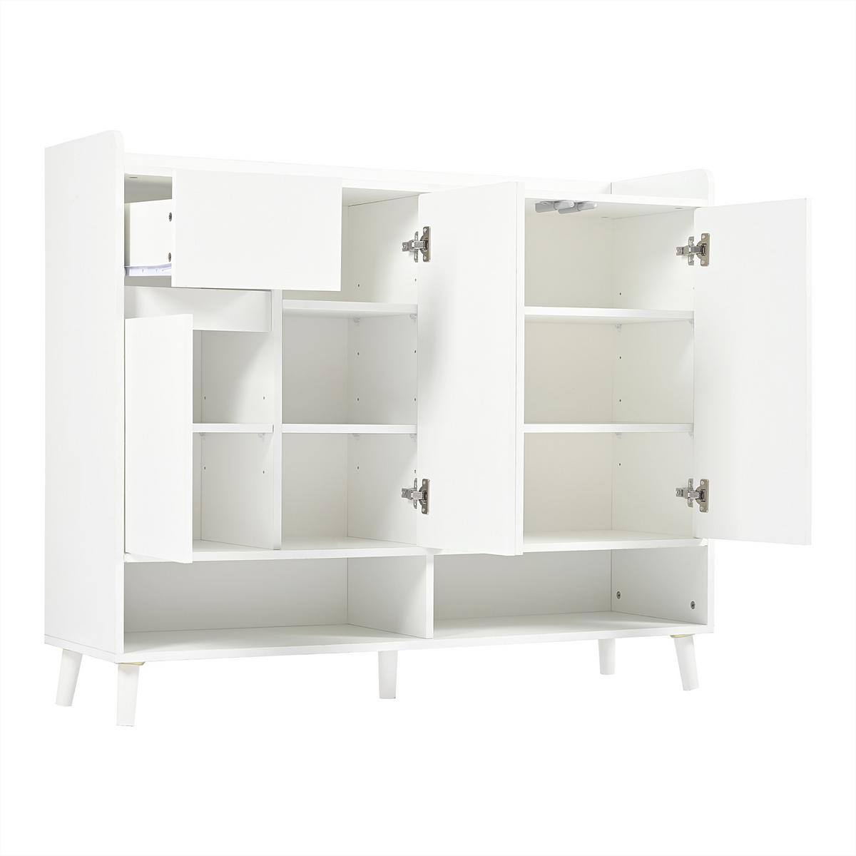SIDEBOARD weiß stauraum kommode schrank - Weiß, Holzwerkstoff (120/99/35cm) - Urban Meuble
