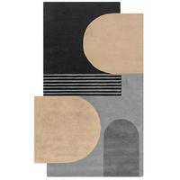 WOLLTEPPICH HALLEIN, abstrakt, aus Wolle, Grau, 120 x 180 cm - Grau, Textil (180/120cm) - KADIMA DESIGN