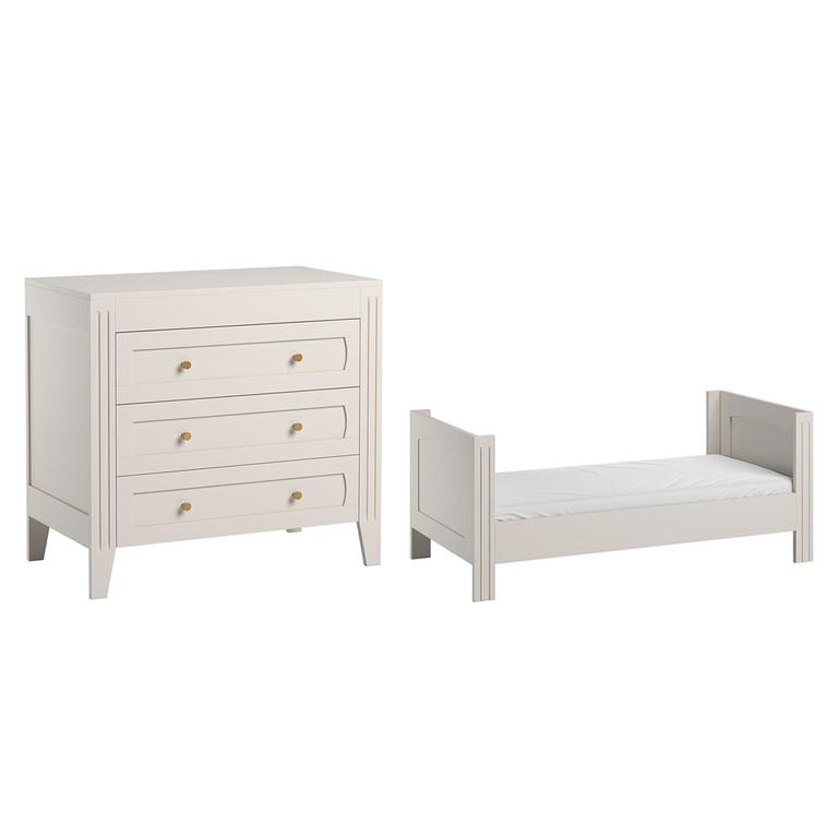 BABYZIMMER 2-teilig Weiß - Weiß, Holzwerkstoff (144/80/75cm) - Petits-meubles