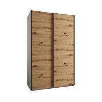 SCHWEBETÜRENSCHRANK 245,5/150/64 2-türig - Schwarz/Eiche Artisan, Holz/Metall (150/245/64cm) - Abiks Möbel