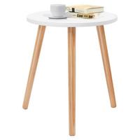BEISTELLTISCH Weiß - Weiß, Holzwerkstoff (40/40/48cm) - COSTWAY