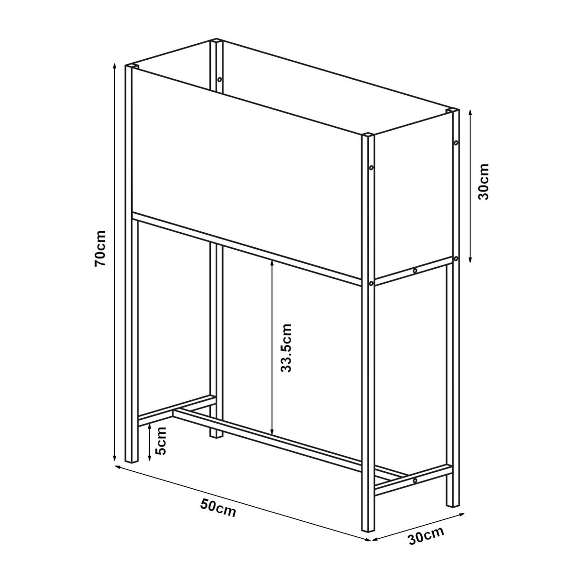 PFLANZENSTÄNDER Porsgrunn - Schwarz, Metall (50/70/30cm) - [en.casa]