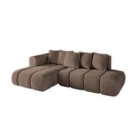 ECKSOFA Ottomane Links CLOUD-L-v1 280x185x90 Braun Velours - Braun, Holzwerkstoff/Kunststoff (180/289cm) - ALTDECOR