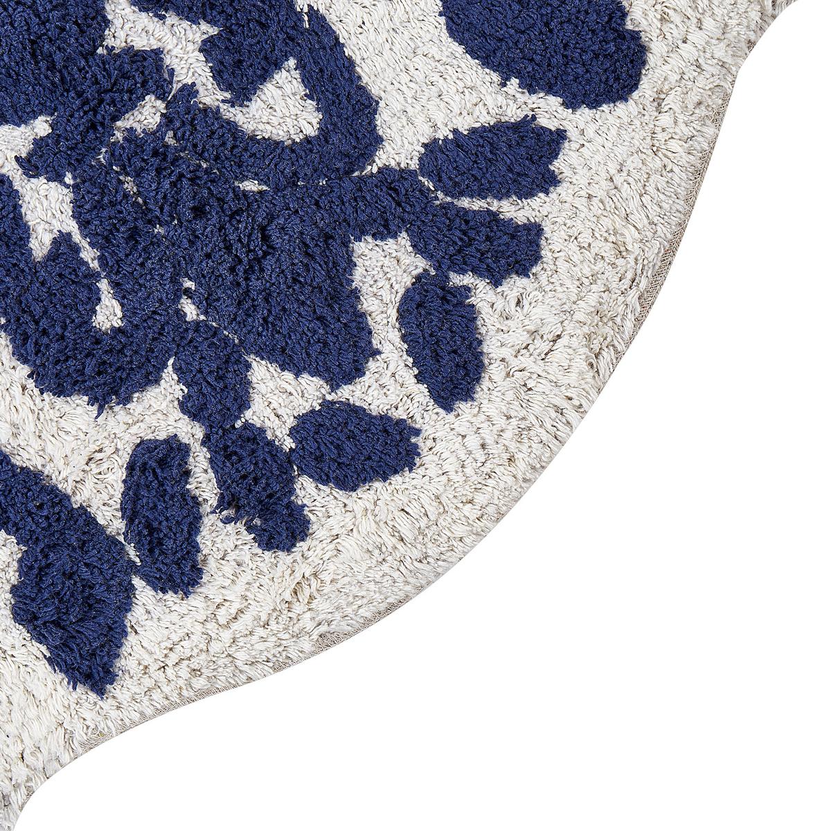 BADEMATTE Blau 150/60 cm Canbar - Blau/Weiß, Textil (150/60cm) - Beliani