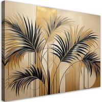 WANDBILD blätter pflanzen minimalistisch - Beige, Textil (60/40cm) - Feeby