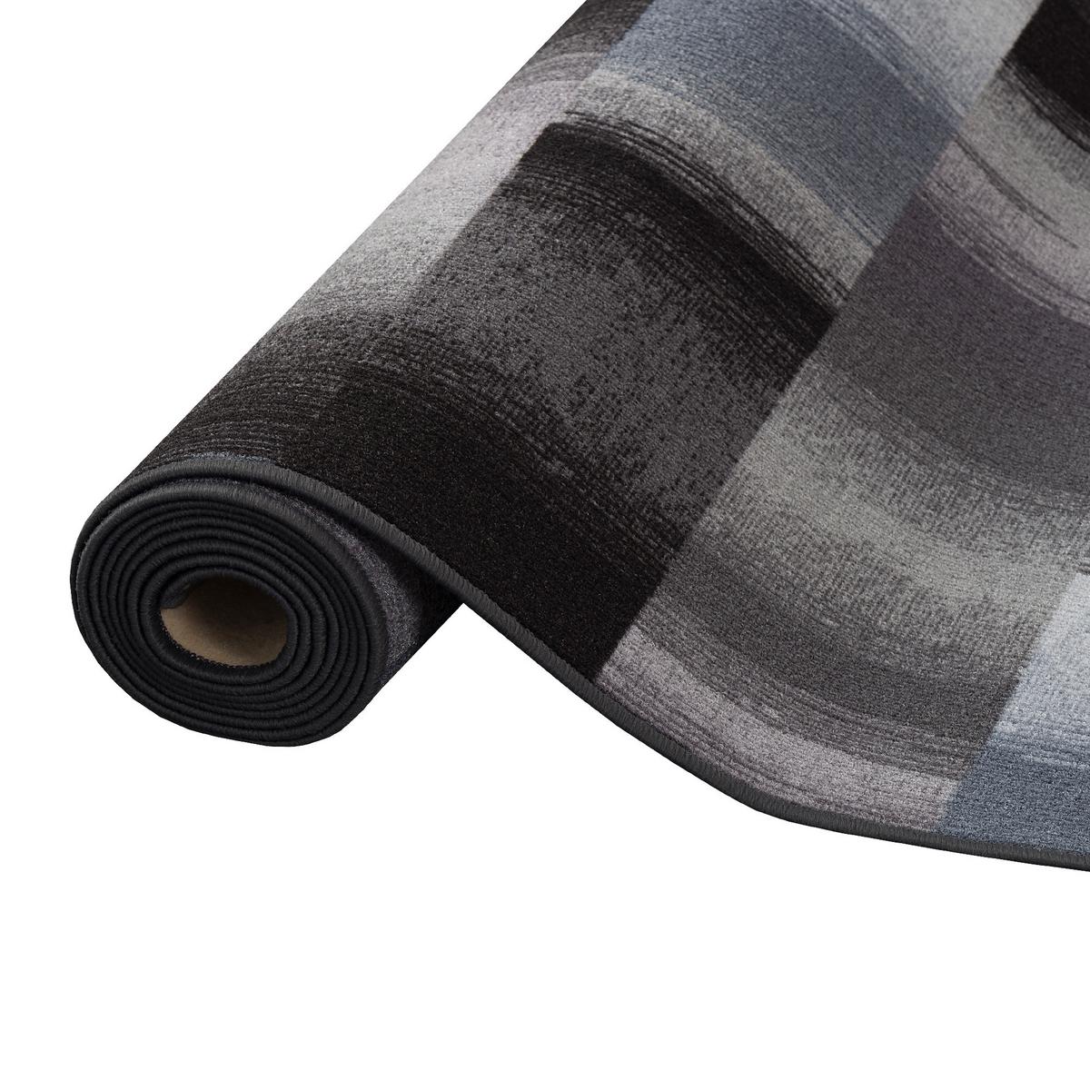 VELOURS LÄUFER TEPPICH MYSTIC KARO - Blau, Textil (80/240cm) - Snapstyle