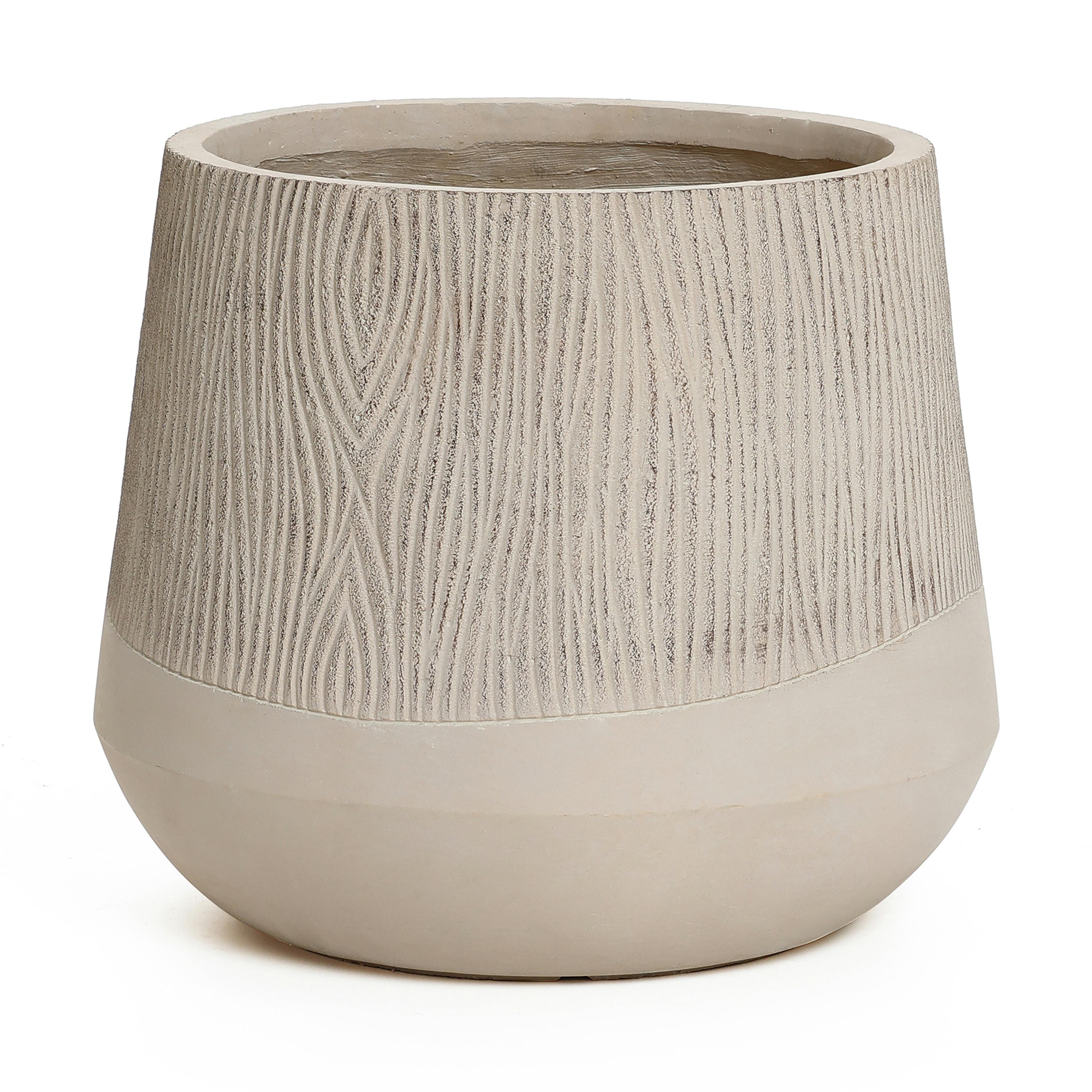 KERAMIK-BLUMENTOPF cremefarben, Ø 31 × H 27 cm - Weiß, Naturmaterialien (27cm)
