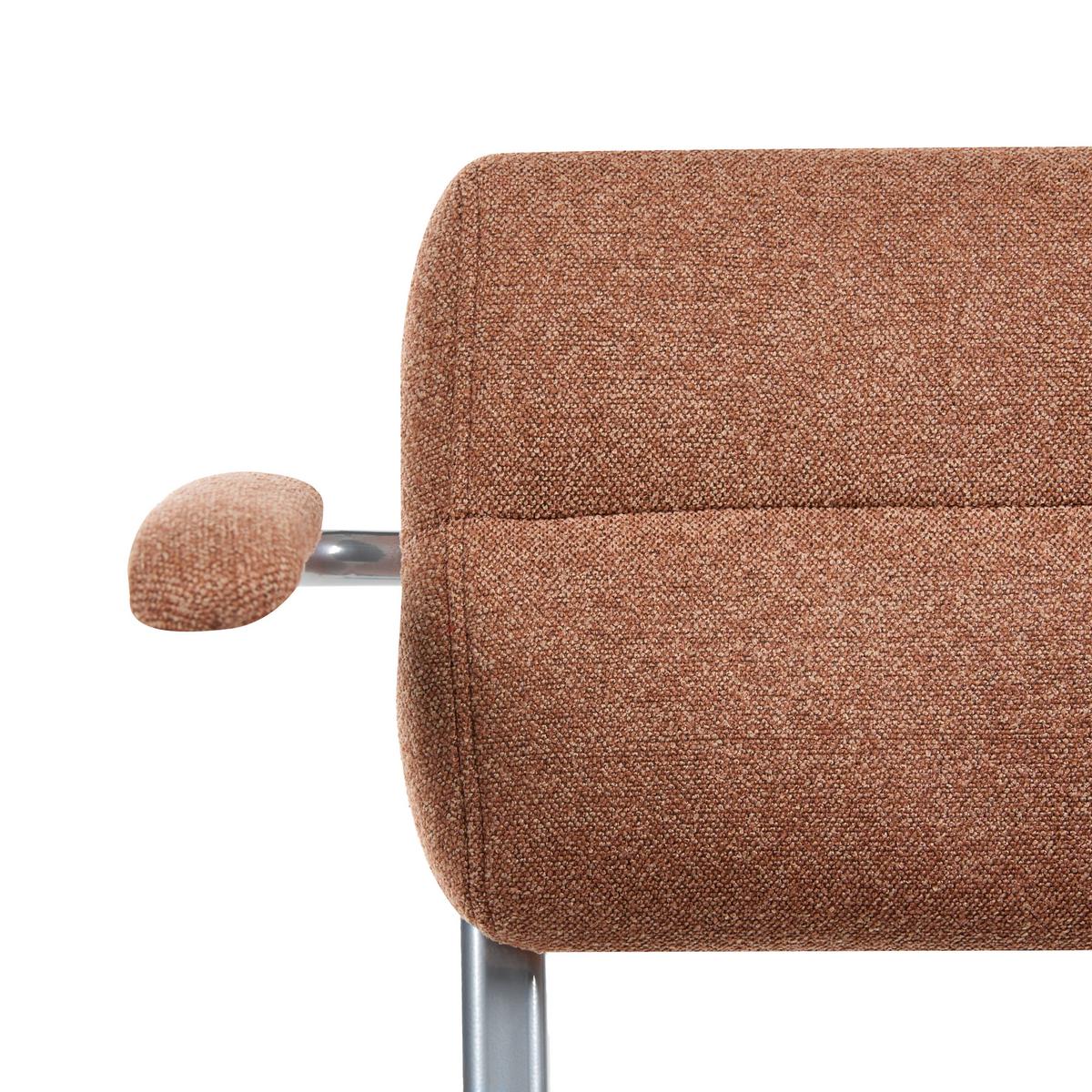 SCHREIBTISCHSTUHL Braun Candor - Silberfarben/Braun, Kunststoff/Textil (47/74/45cm) - Beliani