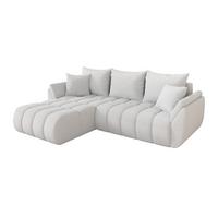 ECKSOFA mit Schlaffunktion Ottomane Links TOKO-L-v1 277x194x86 Weiß Bouclé - Schwarz/Weiß, Holzwerkstoff/Kunststoff (277/194cm) - ALTDECOR