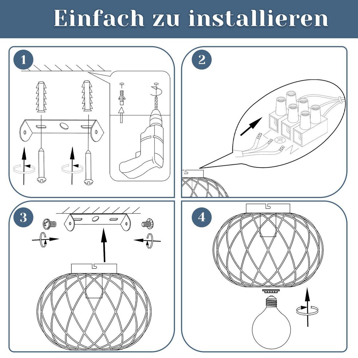 DECKENLEUCHTE Vogelnest 30/30/23 cm - Schwarz, Metall (30/30/23cm) - Nettlife